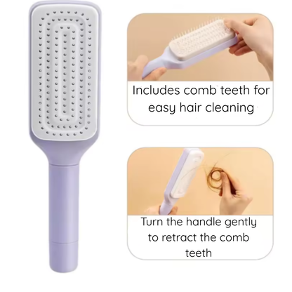 Retractable Bristle Self-Cleaning Brush