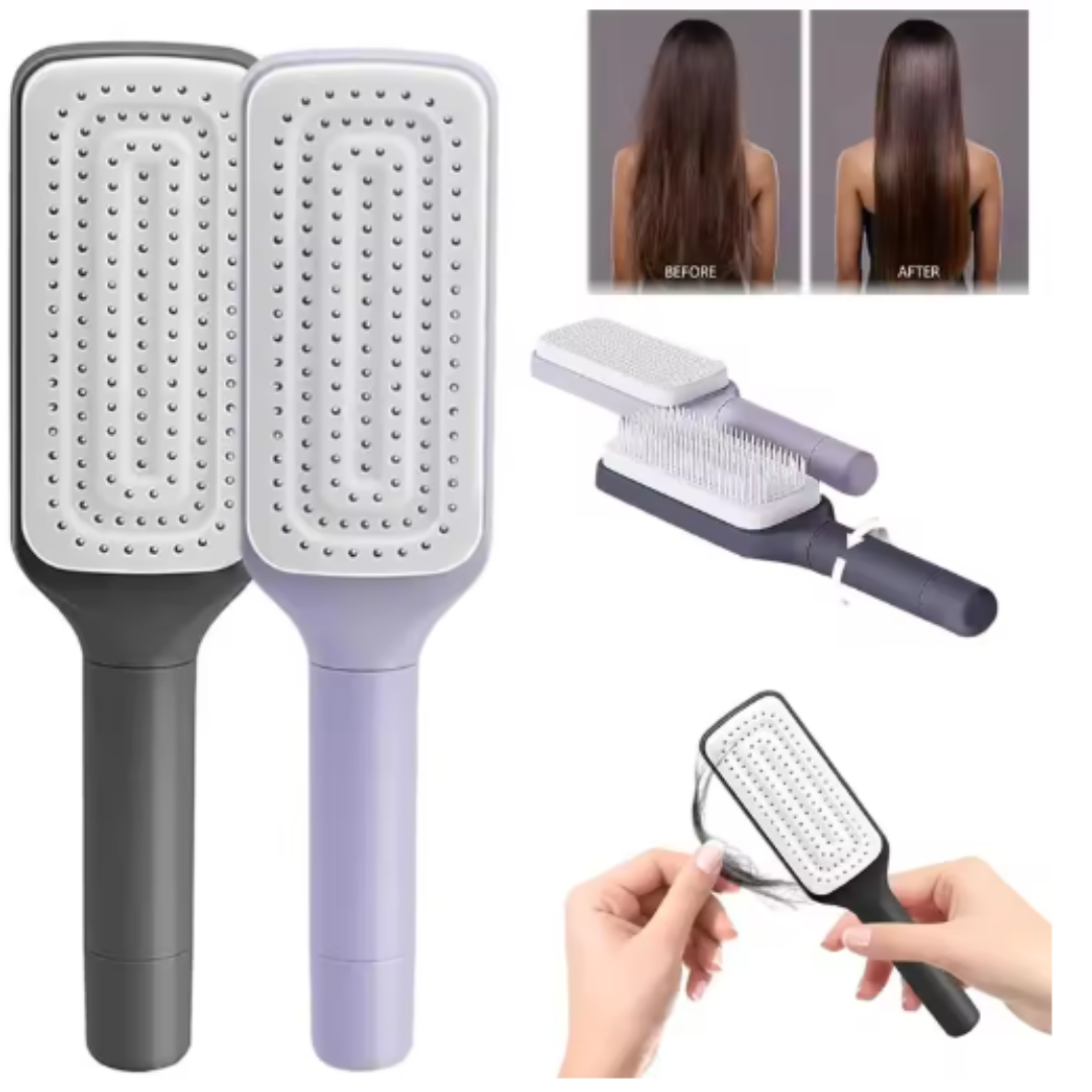 Retractable Bristle Self-Cleaning Brush
